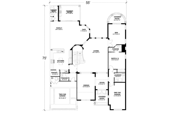 Floor Plan - Main Floor for Mediterranean House Plan #420-159 - 5 bed, 6.5 bath