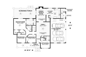 Floor Plan - Main Floor for Craftsman House Plan #56-712 - 4 bed, 3.5 bath