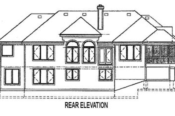 Exterior - Rear Elevation for Mediterranean House Plan #67-212 - 3 bed, 3 bath