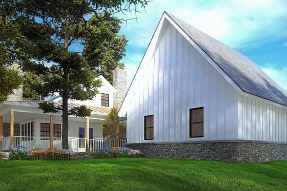Exterior - Rear Elevation 1 for Farmhouse House Plan #54-508 - 3 bed, 2 bath