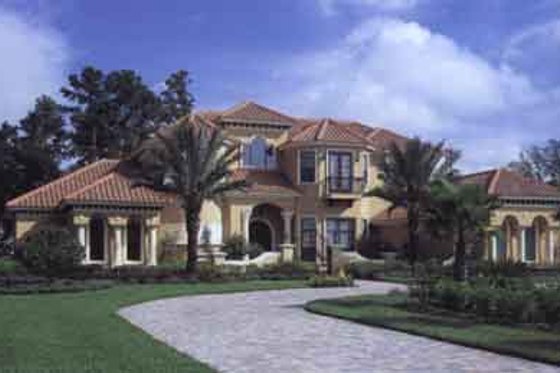 Exterior - Front Elevation for Mediterranean House Plan #135-137 - 5 bed, 5 bath