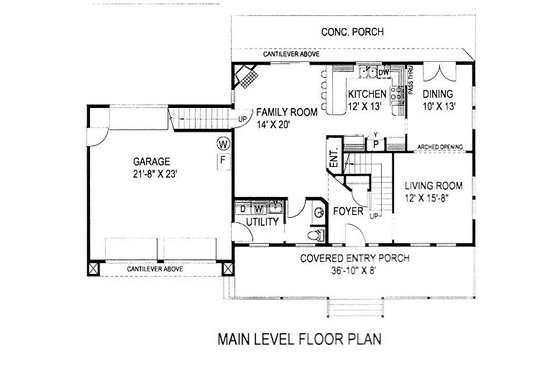 Floor Plan - Main Floor for Country House Plan #117-529 - 4 bed, 2.5 bath
