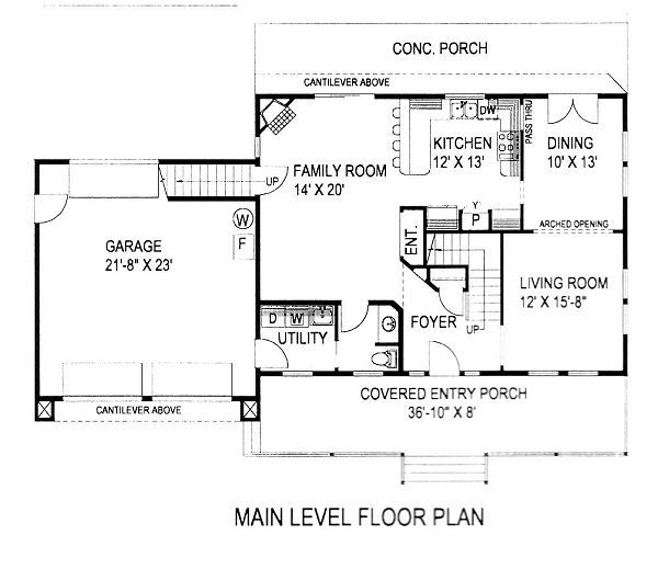 Country Floor Plan - Main Floor Plan #117-529