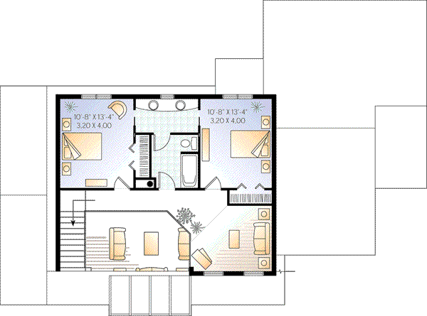 House Plan Design - Contemporary Floor Plan - Upper Floor Plan #23-338