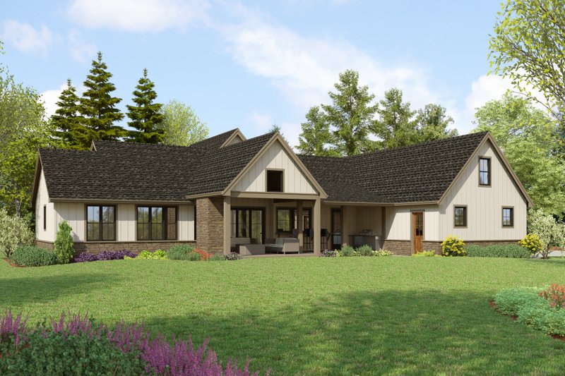 Home Plan - Exterior - Rear Elevation for Farmhouse House Plan #48-1091 - 4 bed, 2.5 bath