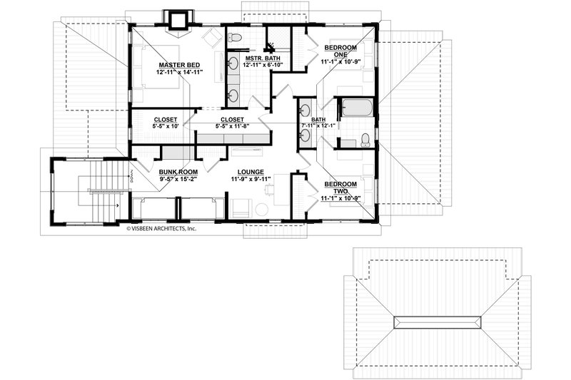 House Blueprint - Floor Plan - Upper Floor for Cottage House Plan #928-402 - 4 bed, 3 bath