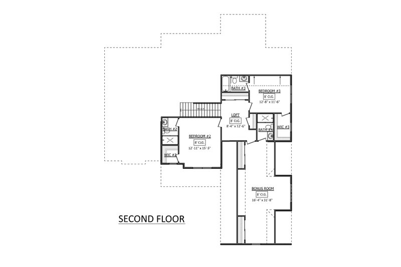 House Blueprint - Floor Plan - Upper Floor for Farmhouse House Plan #1089-49 - 3 bed, 4.5 bath