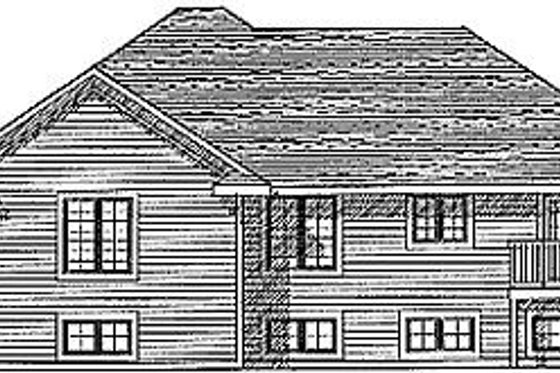 Exterior - Rear Elevation for Traditional House Plan #70-179 - 3 bed, 2 bath