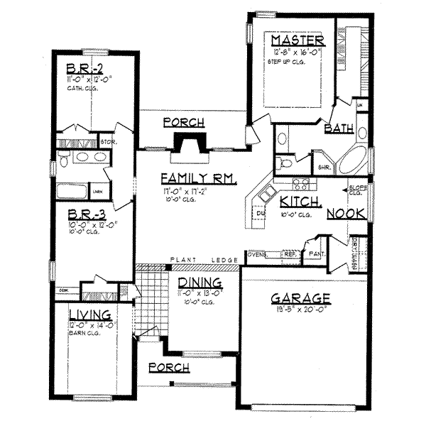 Country Floor Plan - Main Floor Plan #62-127