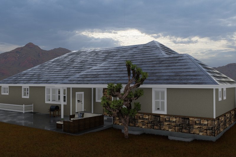 Architectural House Design - Exterior - Rear Elevation 1 for Craftsman House Plan #1060-237 - 2 bed, 3 bath