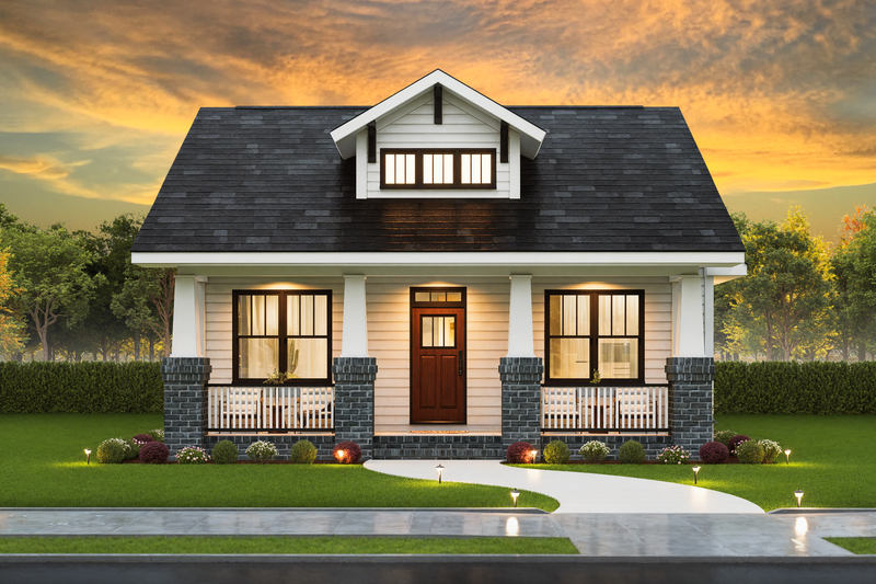 Architectural House Design - Craftsman Exterior - Front Elevation Plan #54-660