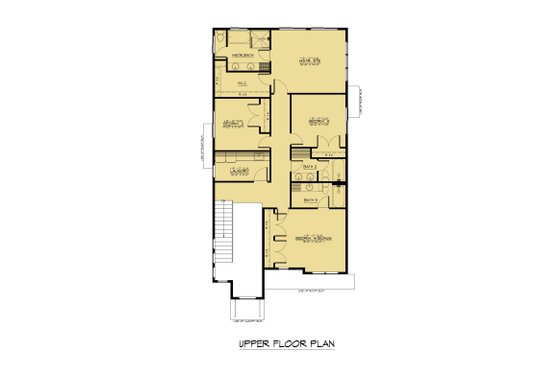 Floor Plan - Upper Floor for Contemporary House Plan #1066-202 - 5 bed, 4.5 bath
