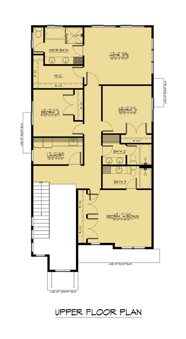 House Design - Contemporary Floor Plan - Upper Floor Plan #1066-202