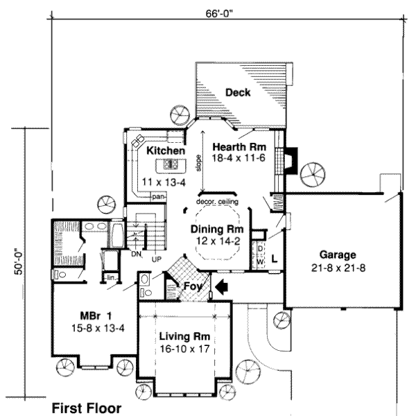 Traditional Floor Plan - Main Floor Plan #312-234