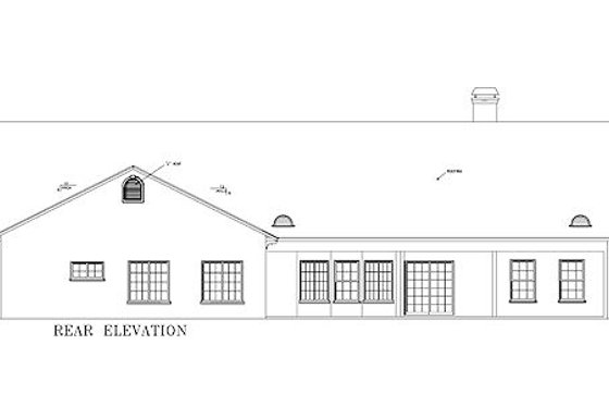 Exterior - Rear Elevation for Mediterranean House Plan #1-1160 - 4 bed, 2.5 bath