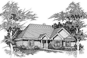 Cottage Exterior - Front Elevation Plan #329-158