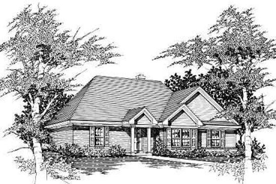 Exterior - Front Elevation for Cottage House Plan #329-158 - 3 bed, 2 bath