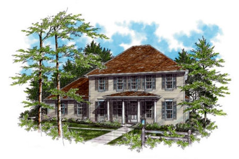 Architectural House Design - Colonial Exterior - Front Elevation Plan #48-435