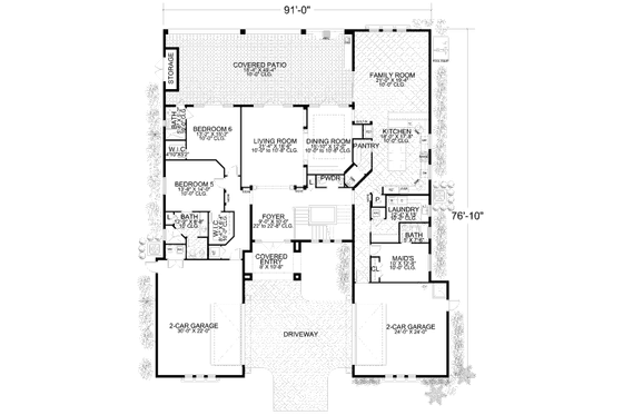 Floor Plan - Main Floor for Mediterranean House Plan #420-188 - 6 bed, 7.5 bath