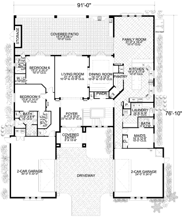 Mediterranean Floor Plan - Main Floor Plan #420-188