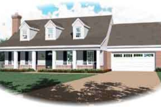 Exterior - Front Elevation for Southern House Plan #81-456 - 3 bed, 2.5 bath