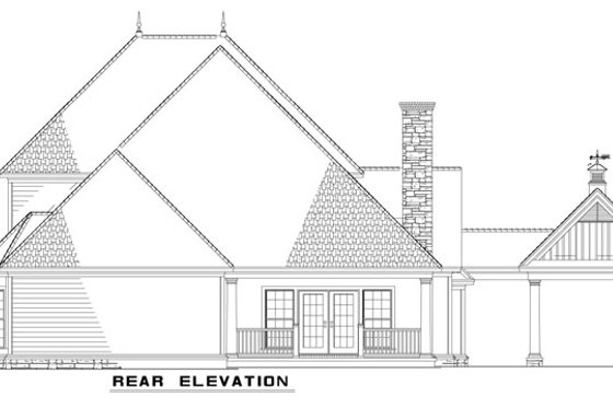 Exterior - Rear Elevation for Colonial House Plan #17-2859 - 4 bed, 4 bath