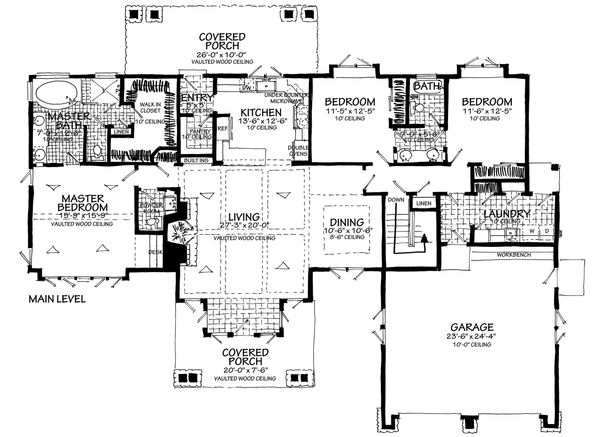 Dream House Plan - Craftsman Floor Plan - Main Floor Plan #942-58