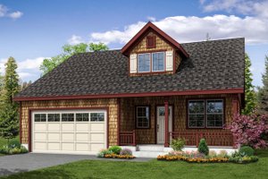 Cottage Exterior - Front Elevation Plan #124-1036