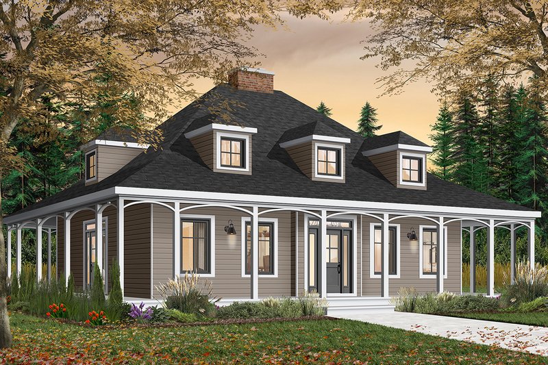 Architectural House Design - Exterior - Front Elevation 5 for Country House Plan #23-2091 - 3 bed, 2 bath