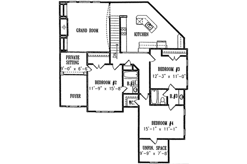 Dream House Plan - Floor Plan - Upper Floor for European House Plan #54-167 - 4 bed, 3.5 bath