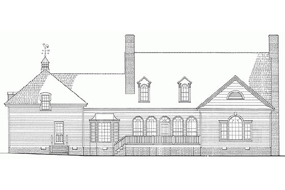 Exterior - Front Elevation for Southern House Plan #137-149 - 4 bed, 3 bath