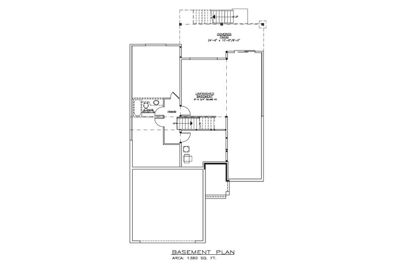 Architectural House Design - Floor Plan - Lower Floor for Craftsman House Plan #1100-126 - 3 bed, 2 bath