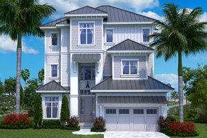 Beach Exterior - Front Elevation Plan #27-557