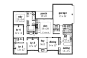 European Style House Plan - 4 Beds 2.5 Baths 2387 Sq/Ft Plan #16-297 