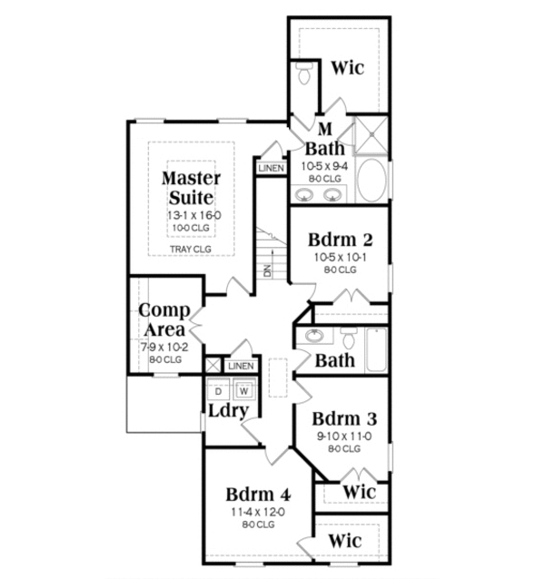 House Plan Design - Traditional Floor Plan - Upper Floor Plan #419-221