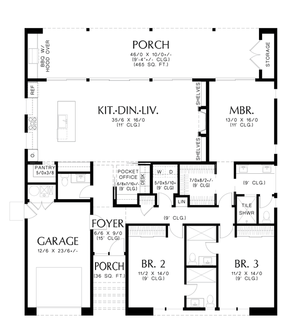 Contemporary Floor Plan - Main Floor Plan #48-1160