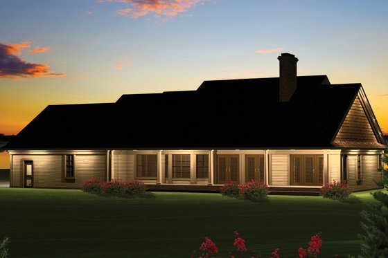 Exterior - Rear Elevation for Country House Plan #70-1050 - 3 bed, 2 bath