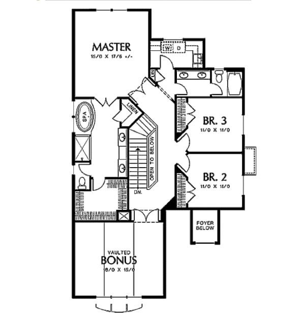 House Blueprint - Craftsman Floor Plan - Upper Floor Plan #48-263