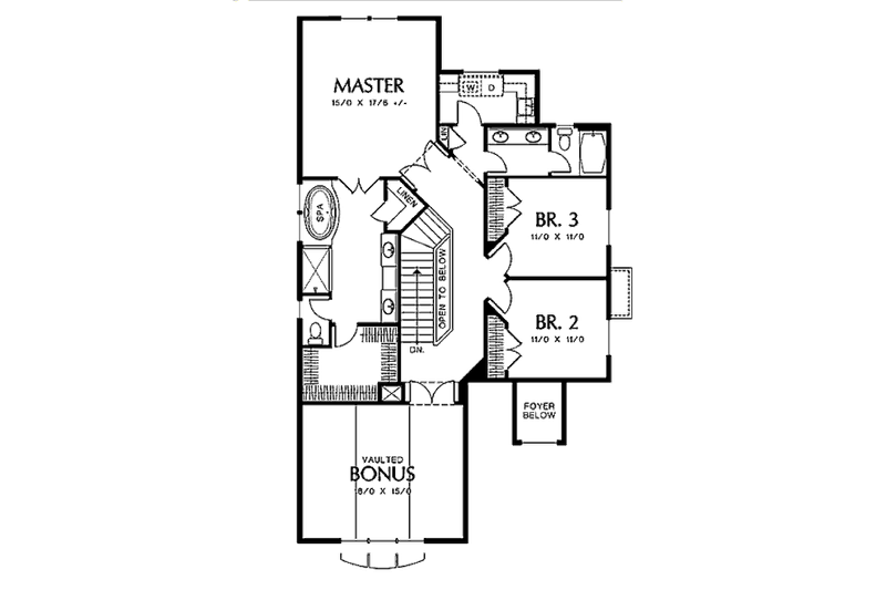Home Plan - Floor Plan - Upper Floor for Craftsman House Plan #48-263 - 3 bed, 2.5 bath