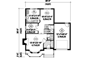 Floor Plan - Main Floor for Country House Plan #25-4705 - 3 bed, 1 bath