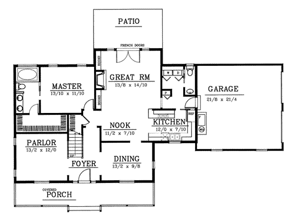 Country Floor Plan - Main Floor Plan #101-202