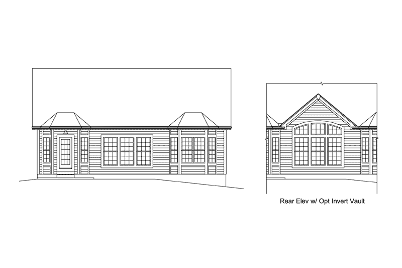 Home Plan - Exterior - Rear Elevation for Cottage House Plan #57-619 - 2 bed, 1 bath