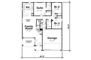 Floor Plan - Main Floor for Cottage House Plan #20-2488 - 4 bed, 2.5 bath