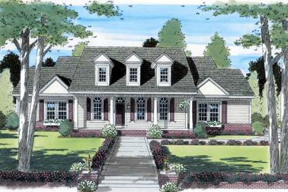 Exterior - Front Elevation for Country House Plan #312-598 - 3 bed, 2.5 bath