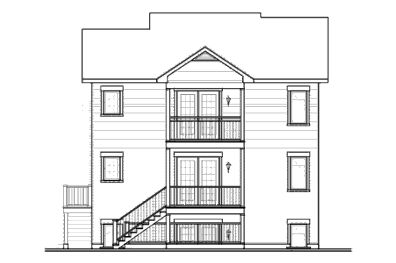 Home Plan - Exterior - Rear Elevation for Traditional House Plan #23-2196 - 2 bed, 1 bath
