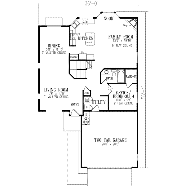Adobe / Southwestern Floor Plan - Main Floor Plan #1-429