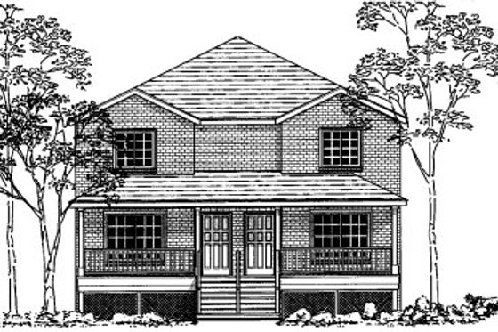 Exterior - Front Elevation for Traditional House Plan #303-394 - 3 bed, 1.5 bath