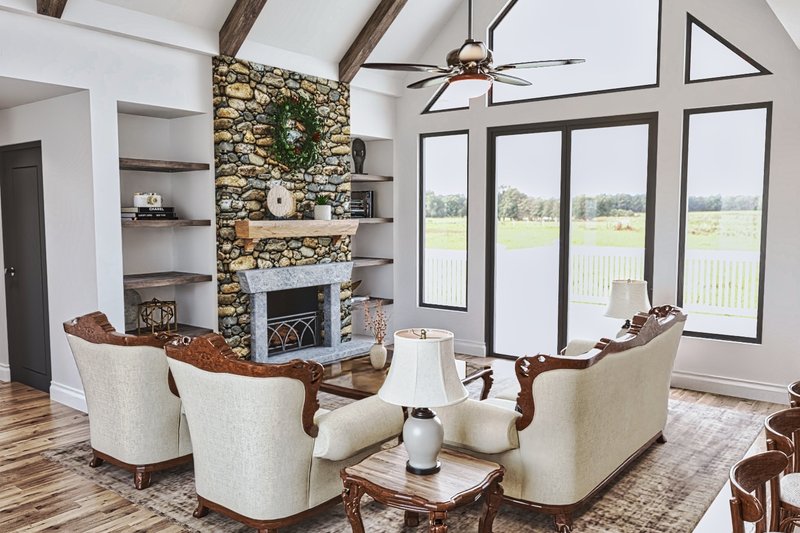 Home Plan - Interior - Family Room for Craftsman House Plan #54-426 - 3 bed, 2 bath
