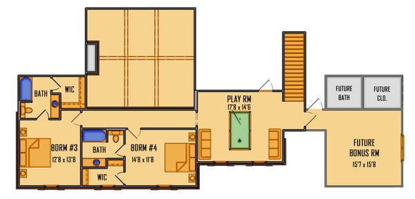 Country Floor Plan - Upper Floor Plan #1081-45