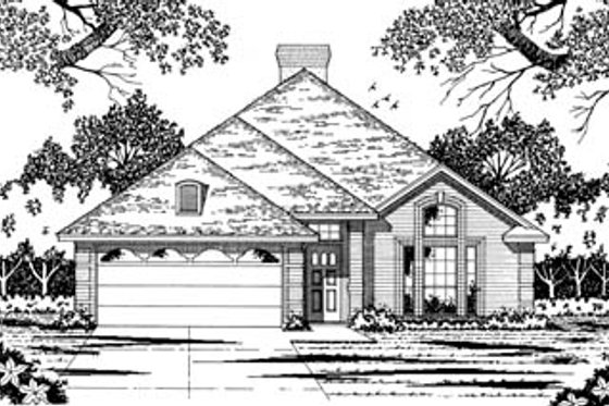Exterior - Front Elevation for Traditional House Plan #42-110 - 4 bed, 2 bath